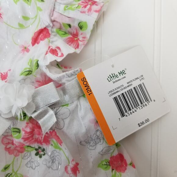 Little Me 12M Dress Bloomer Set Pink Floral - Picture 6 of 10